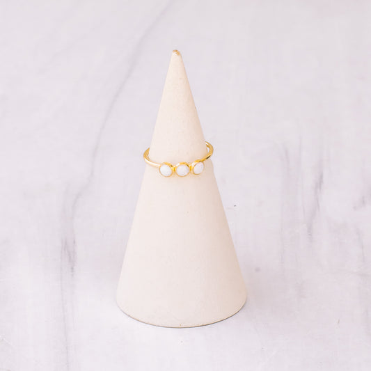 Gold-filled Three Opal Ring - Lux Reve