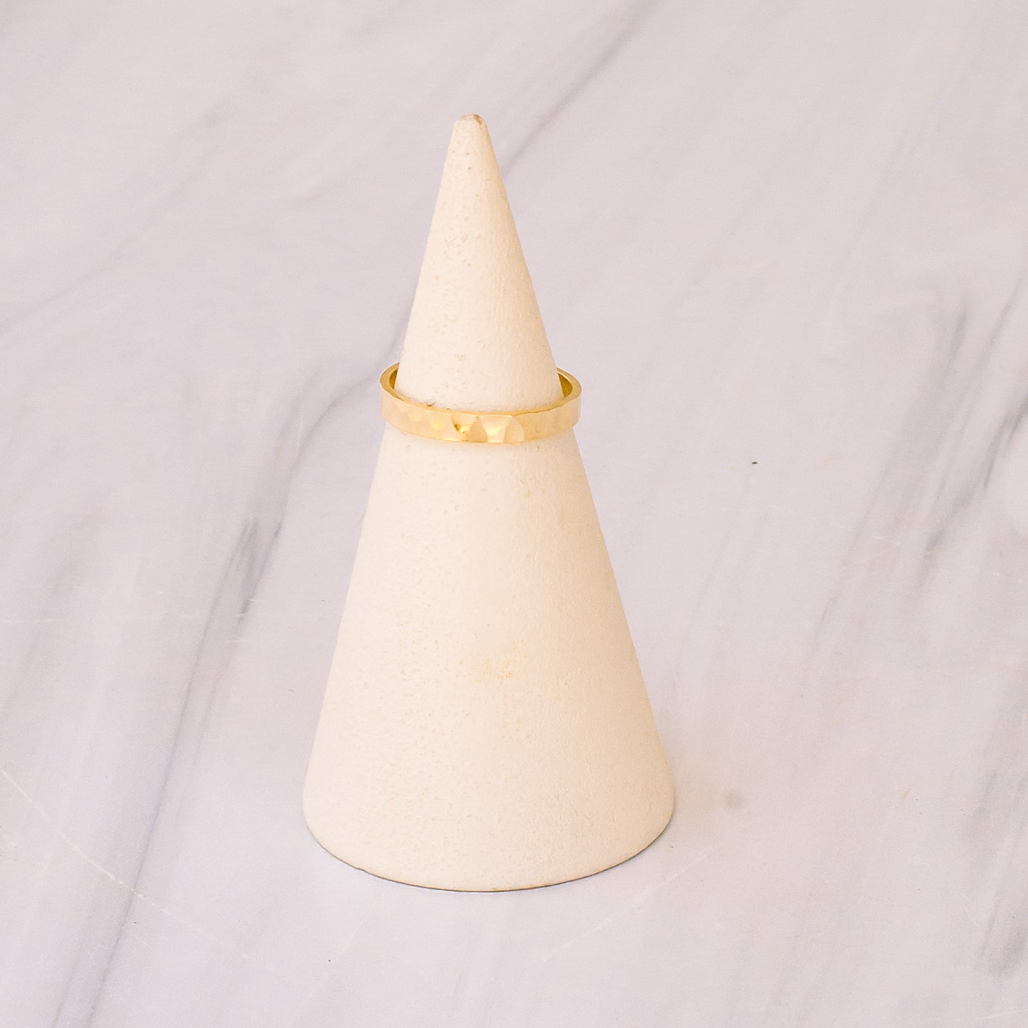 Gold-filled Wide Hammered Ring - Lux Reve