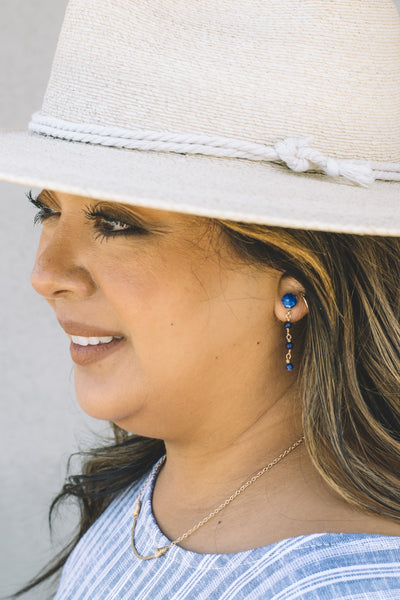 Gold-filled Lapis Stud Earrings