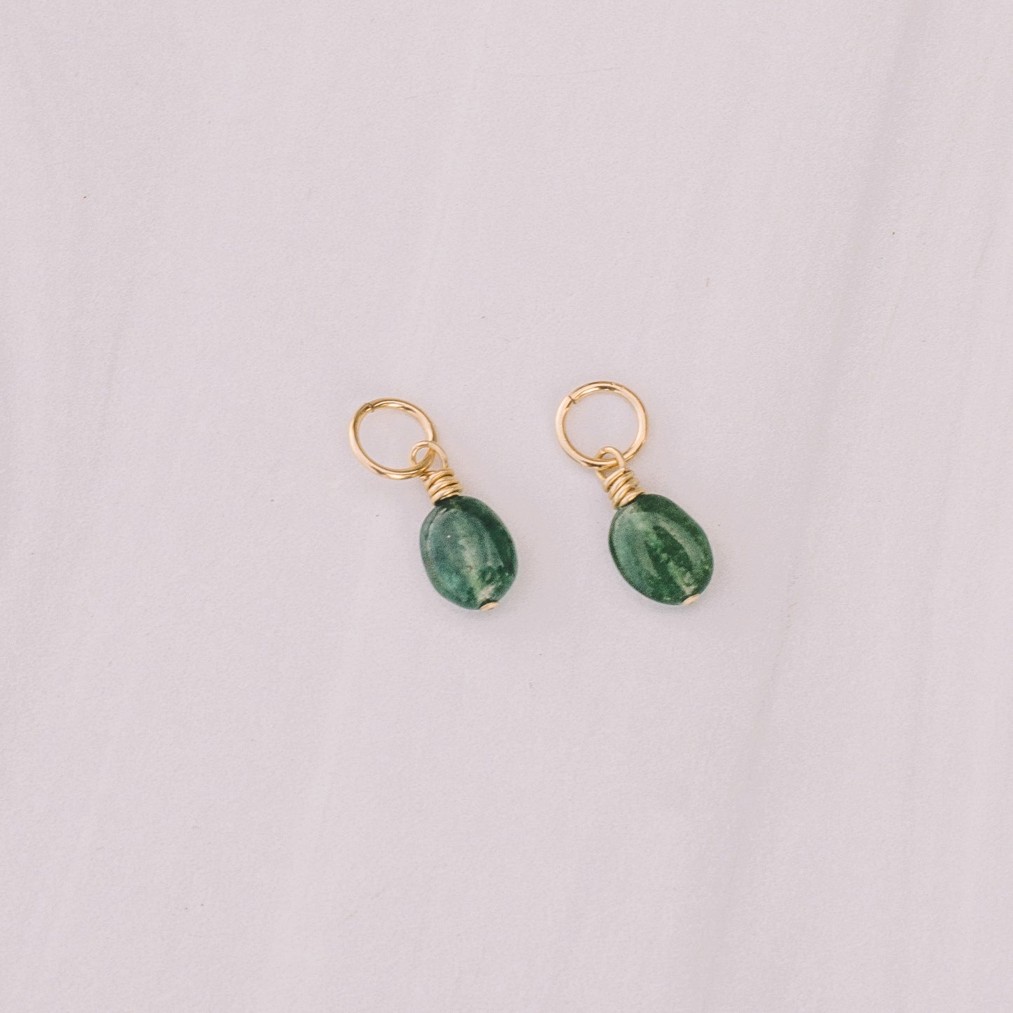 Emerald earring charms