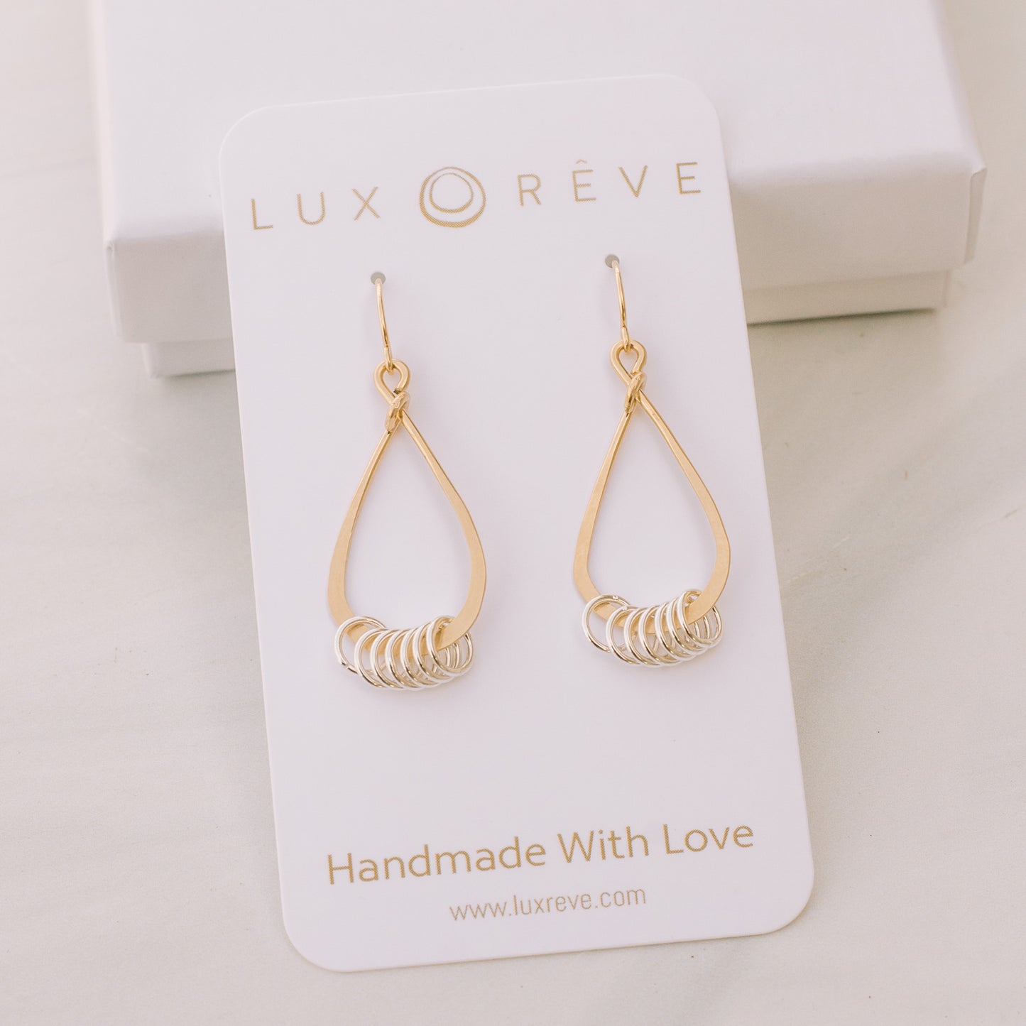 Gold and Silver Teardrop Earrings