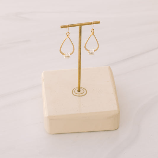 Gold and Silver Teardrop Earrings