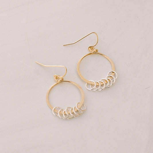 Gold and Silver Hoop Earrings