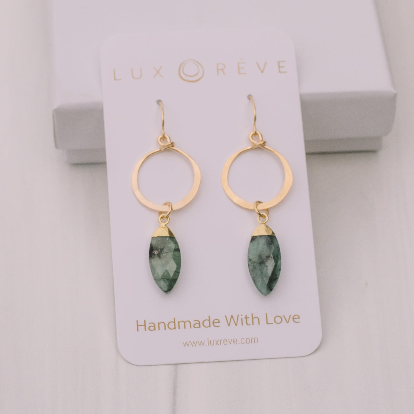 Raw Emerald Mini Hoop Earrings