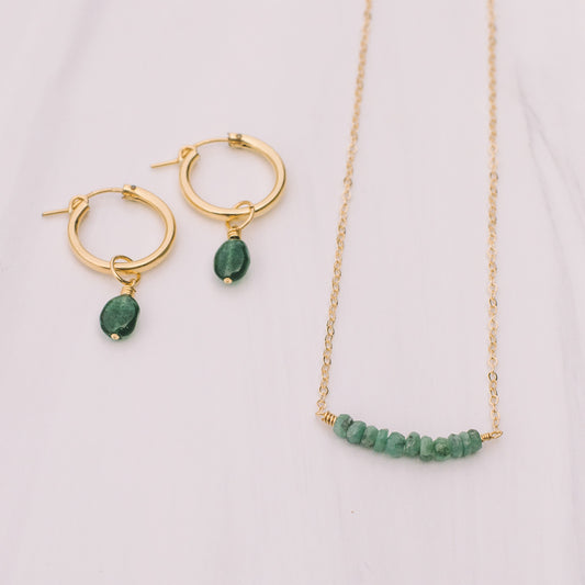 Emerald Earring and Necklace Set