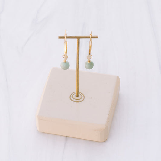 Classic Gold Aquamarine Hoops