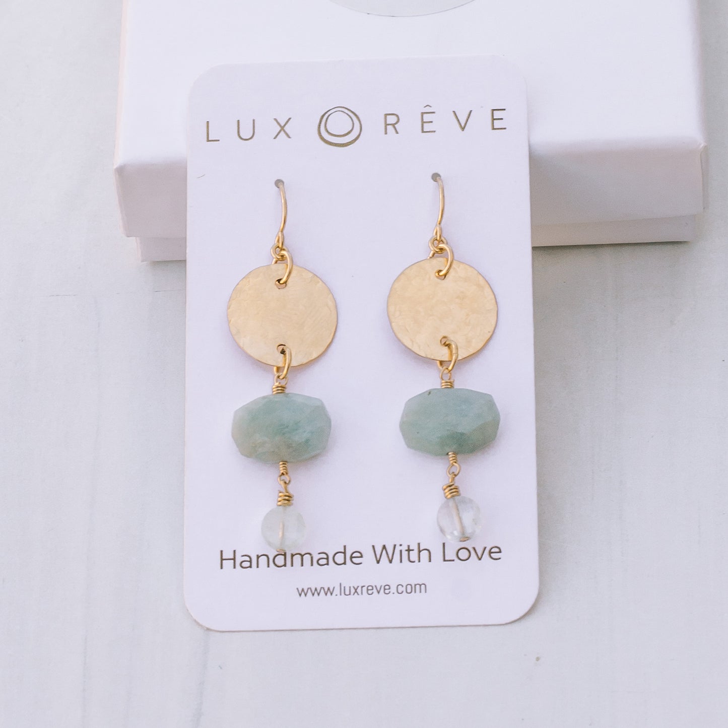 Aquamarine Gold Coin Earrings