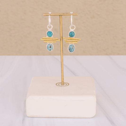 Mixed Metal Turquoise Earrings