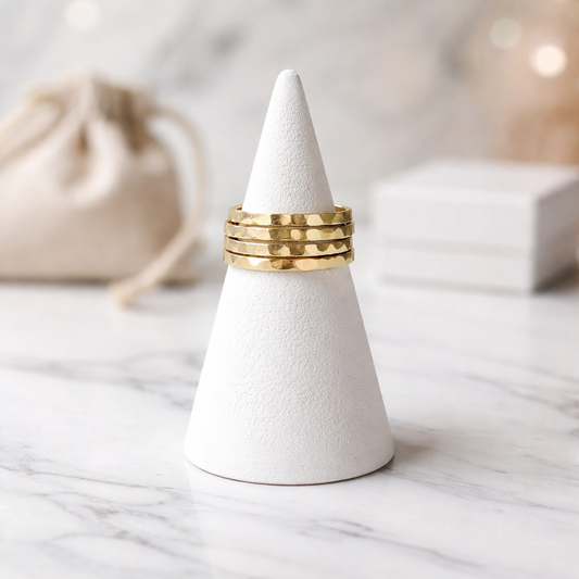 Hammered Gold-filled Stacking Ring - Lux Reve