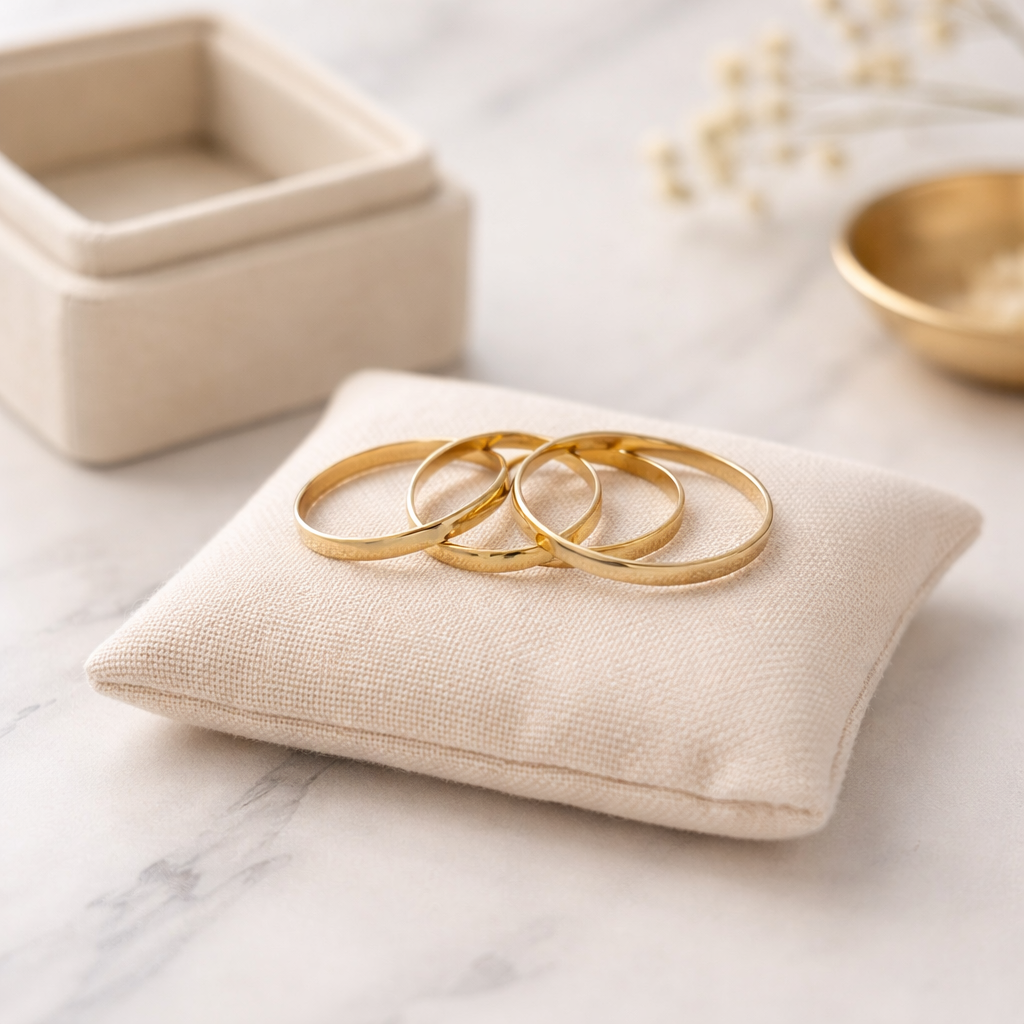 Hammered Gold-filled Stacking Ring - Lux Reve