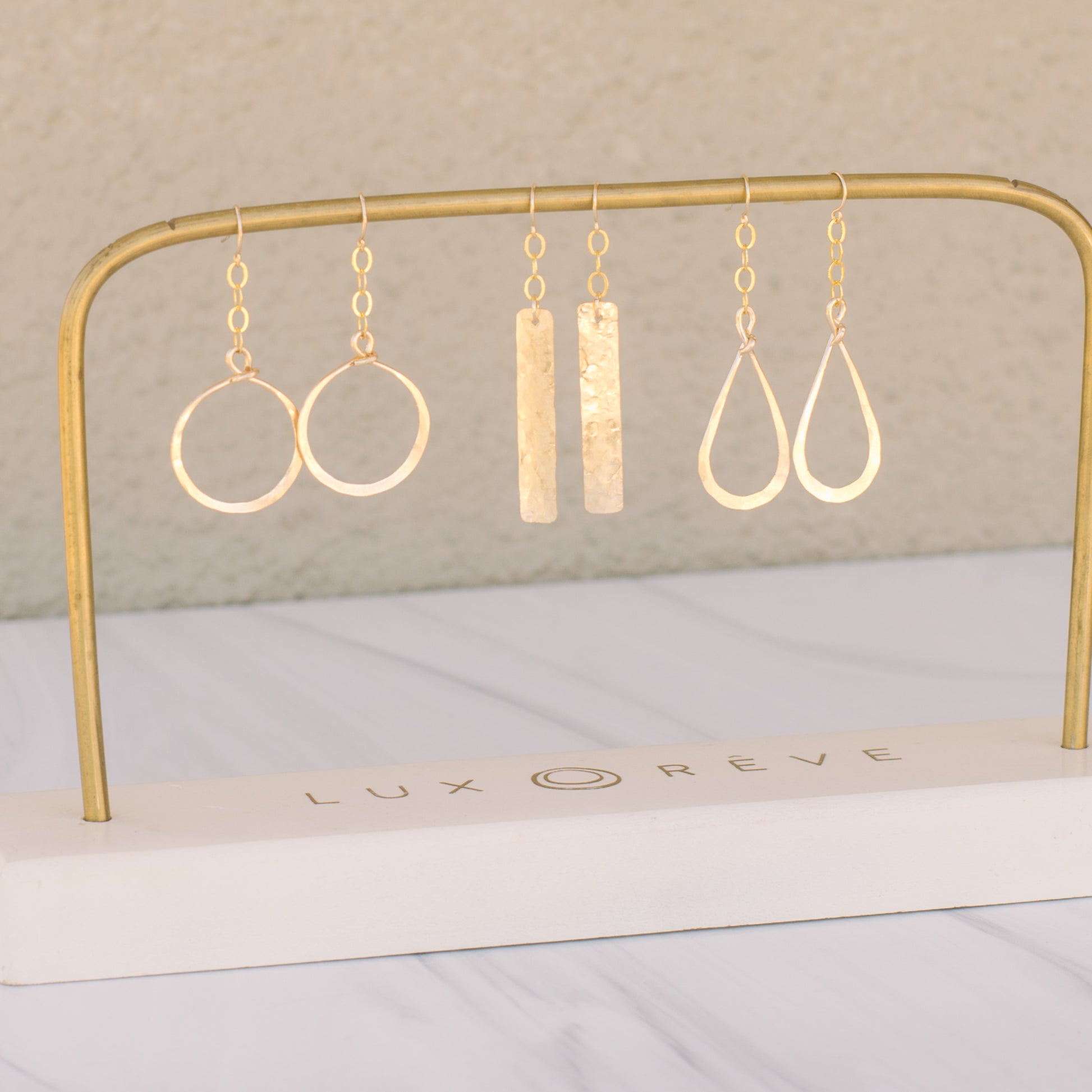 Gold-filled Dangle Tear Drop Earrings - Lux Reve