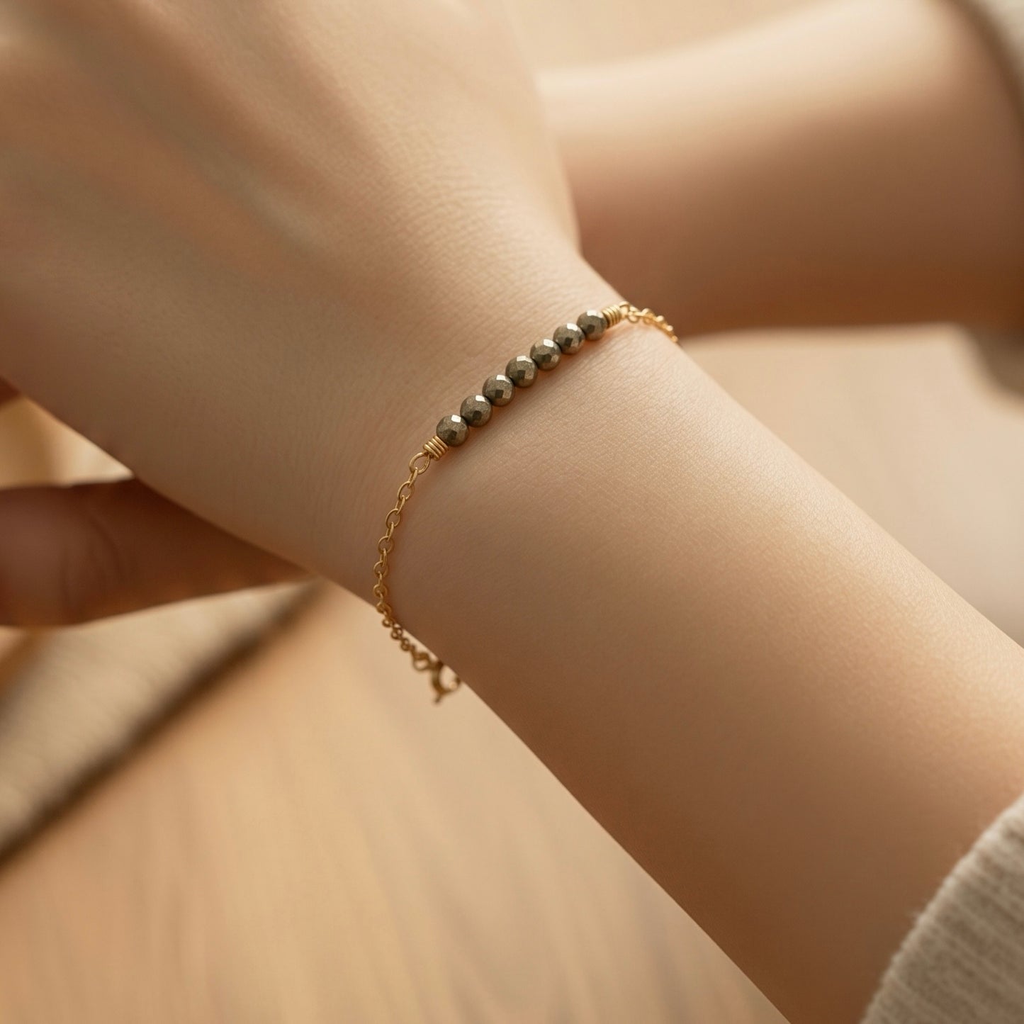 Pyrite Beaded Bracelet - Lux Reve