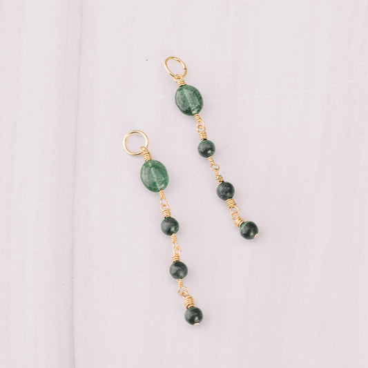 Emerald dangle earring charms 