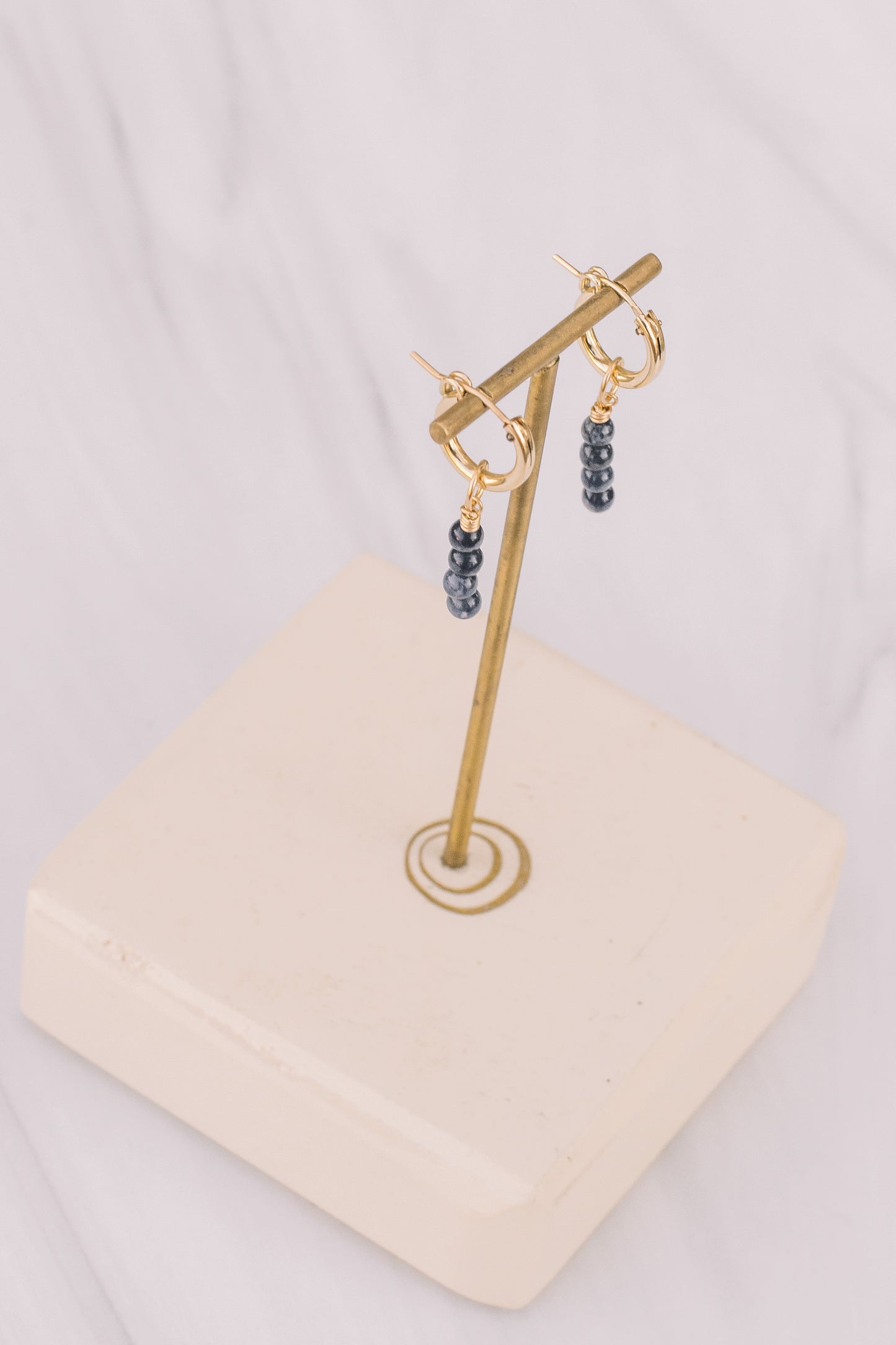 Gold Lapis earrings charms 