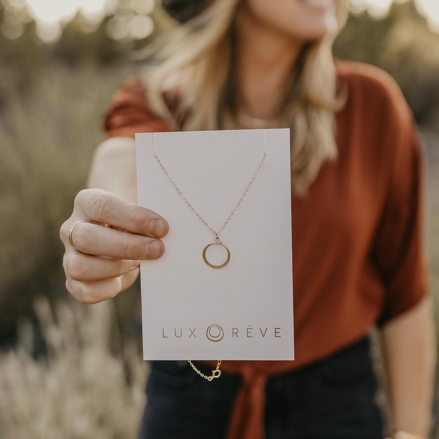 Mini Hoop Cable Chain Necklace - Lux Reve