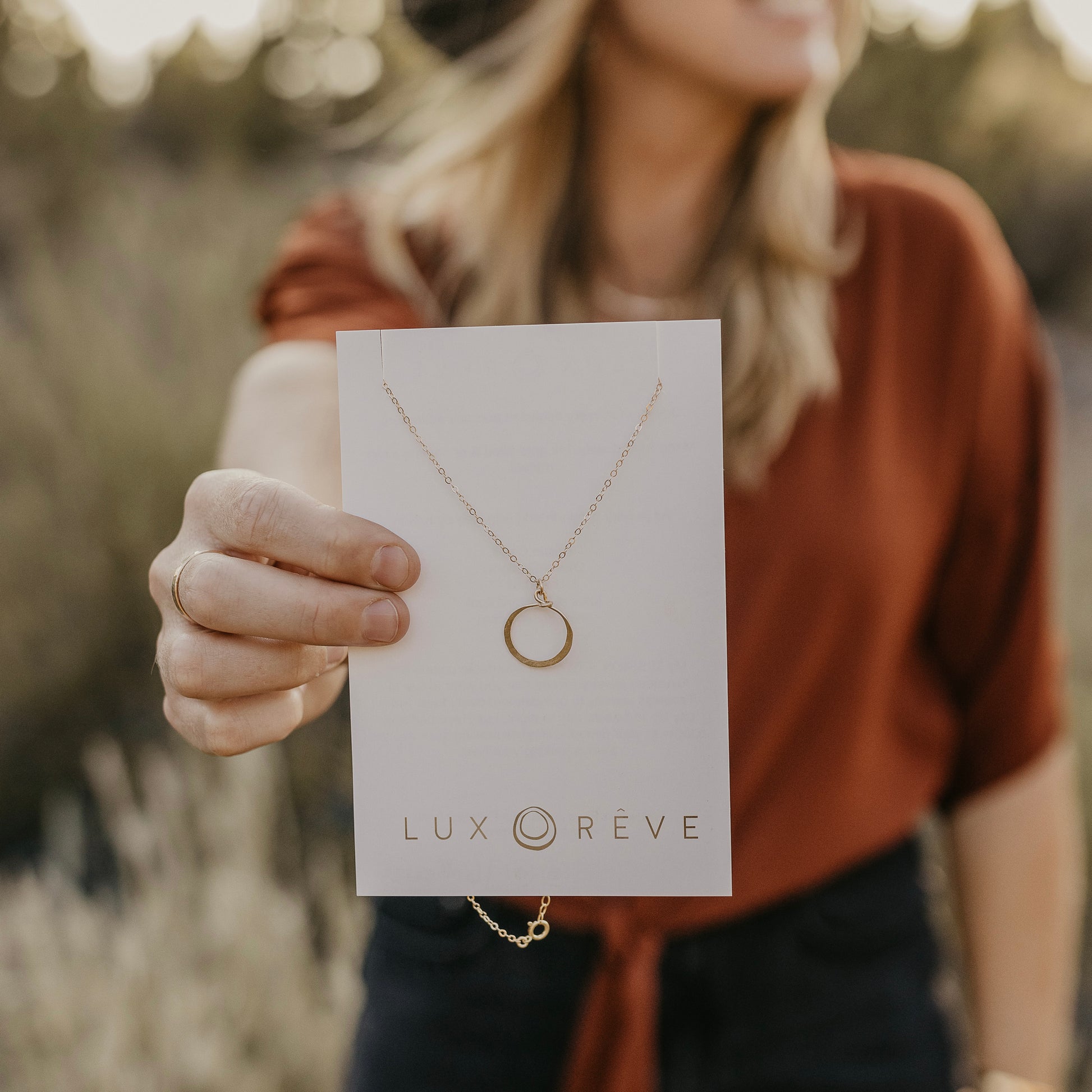 Mini Hoop Cable Chain Necklace - Lux Reve