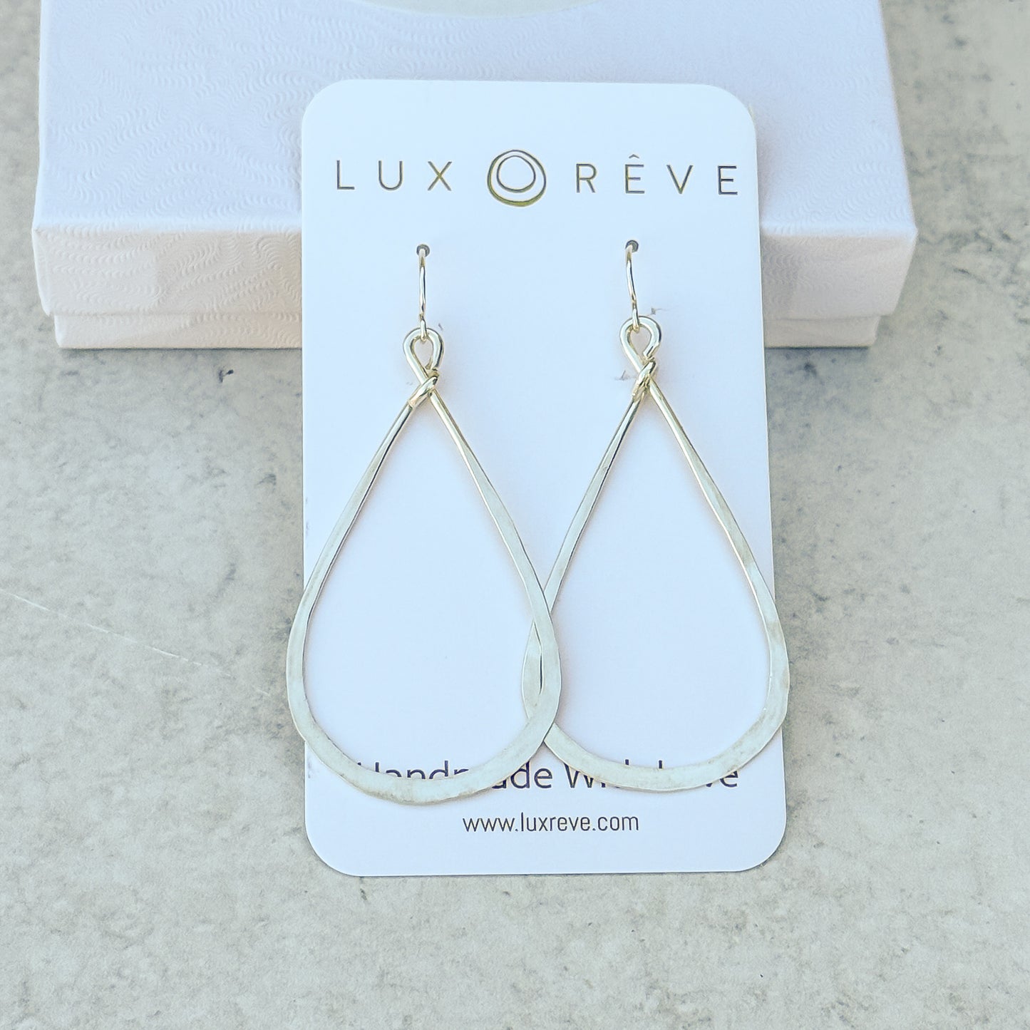 Large Silver Tear Drop Hoop Earrings