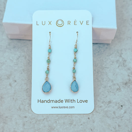Silver Turquoise Drop Earrings