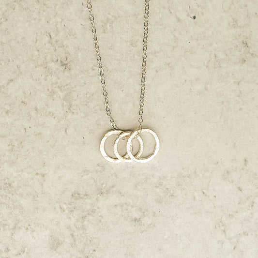 Three Hoop Silver Necklace