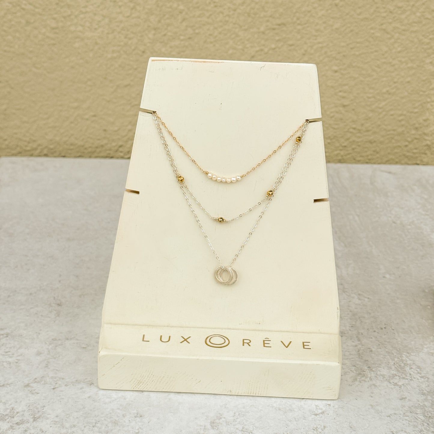 Three Hoop Silver Necklace