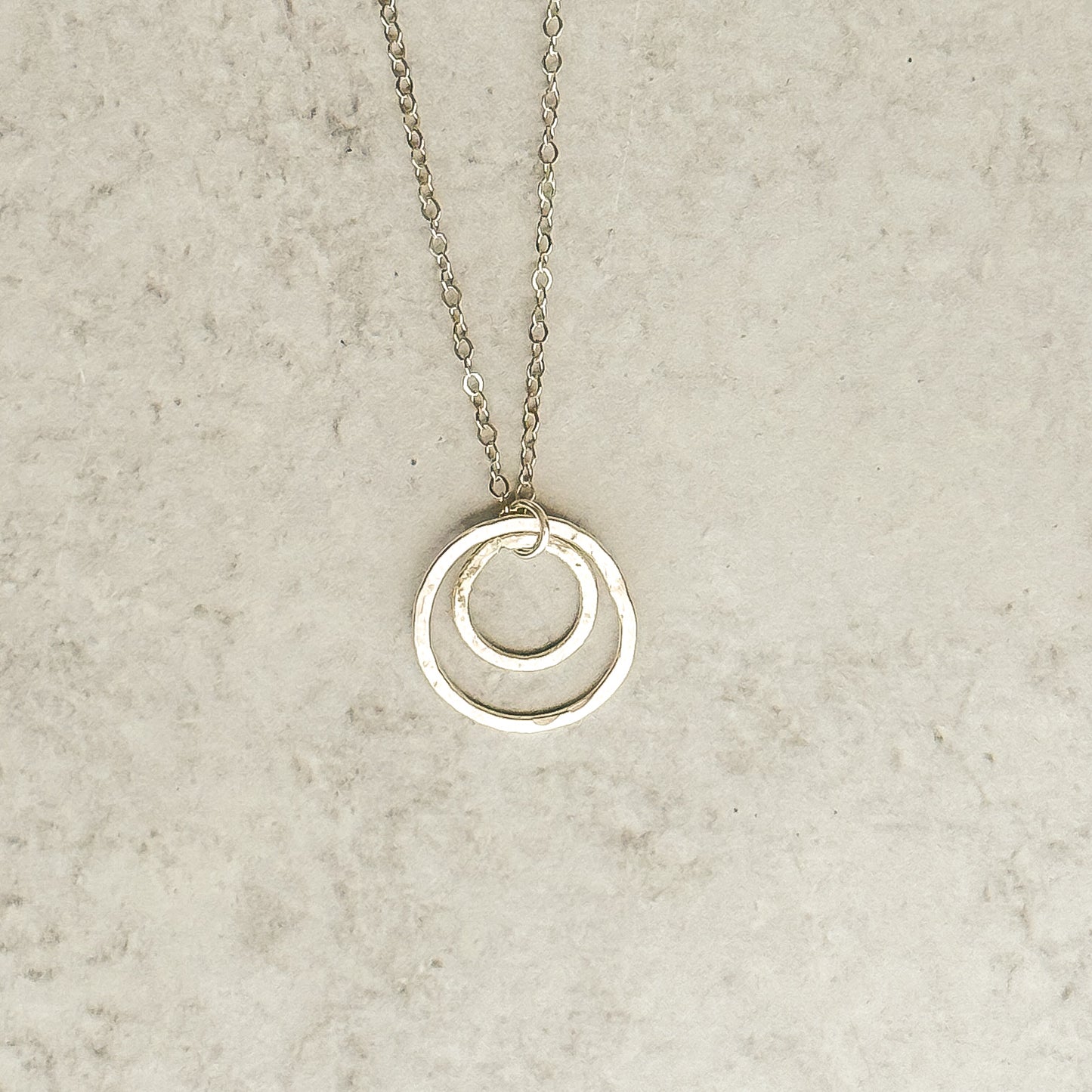 Layered Silver Hoop Necklace
