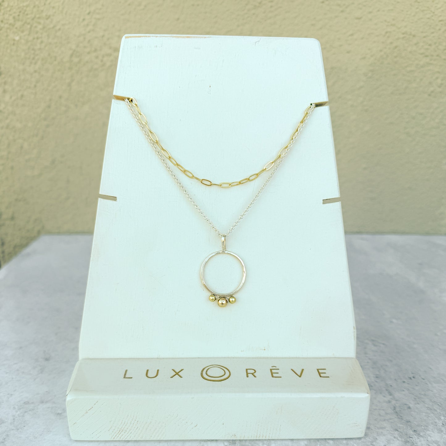 Silver and Brass Statement Short Necklace