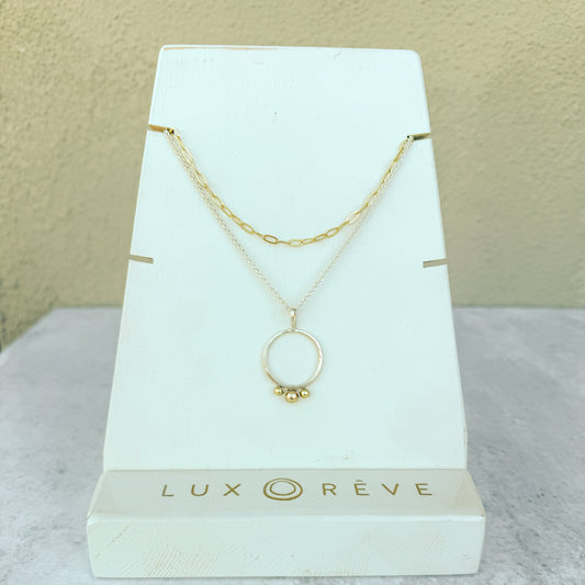 Silver and Brass Statement Short Necklace