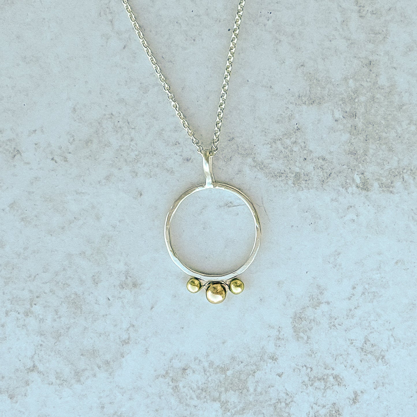 Silver and Brass Statement Short Necklace