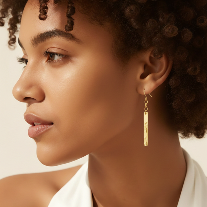 Gold-filled Bar Dangle Earrings - Lux Reve