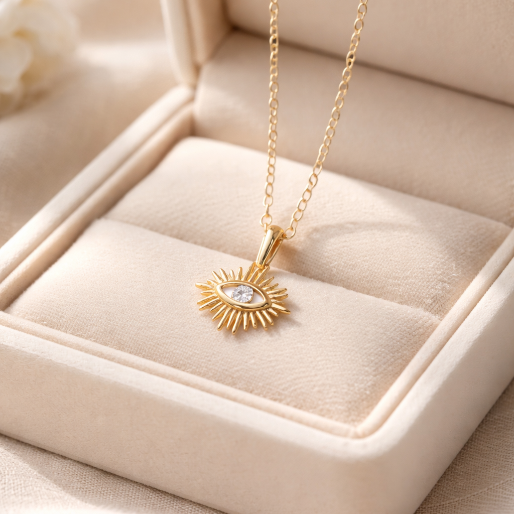 Gold Evil Eye Short Necklace - Lux Reve