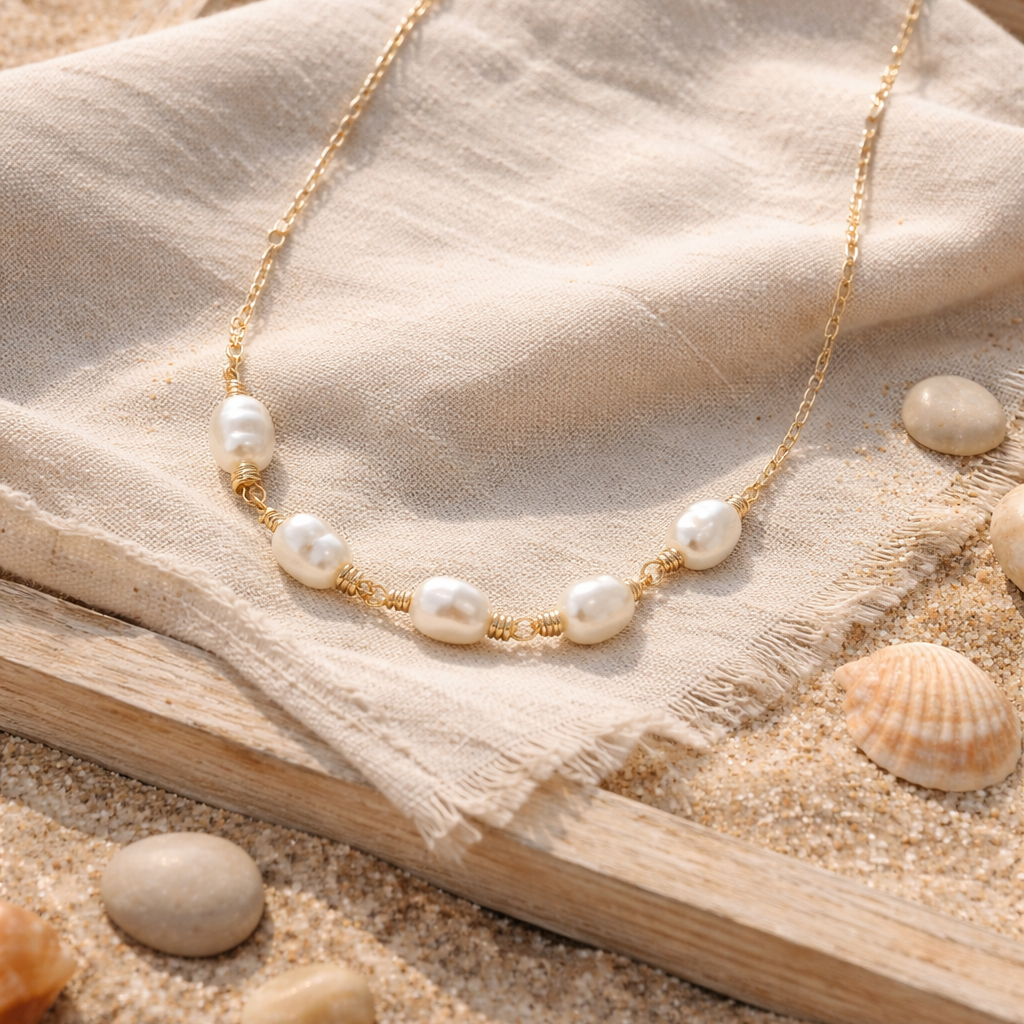 5 Freshwater Pearl Necklace - Lux Reve