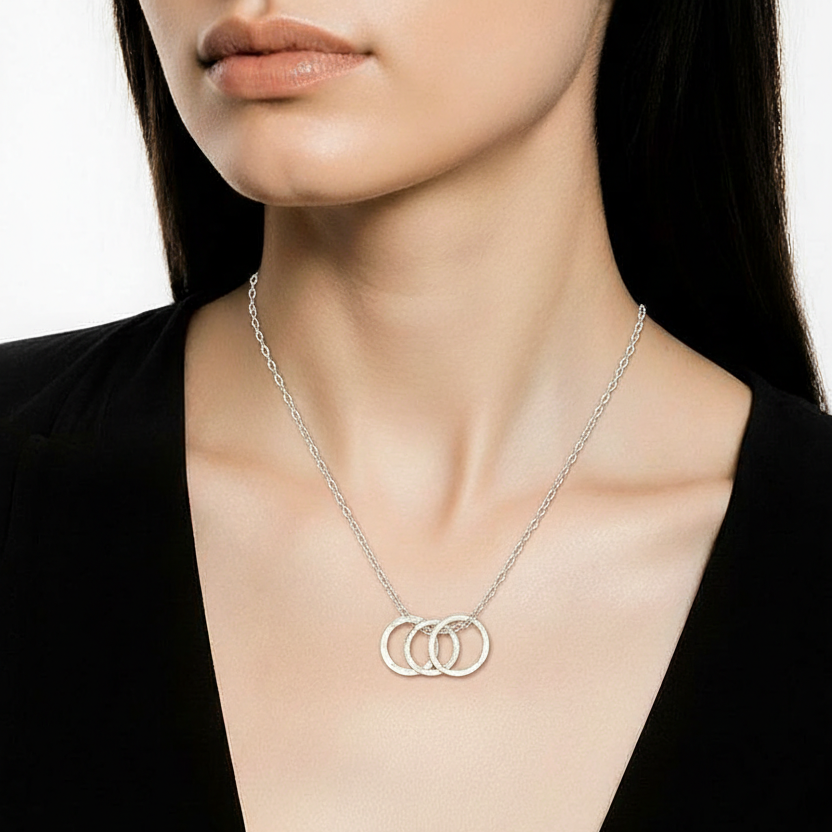 Three Hoop Silver Necklace - Lux Reve