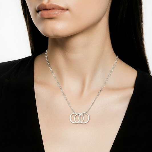 Three Hoop Silver Necklace - Lux Reve