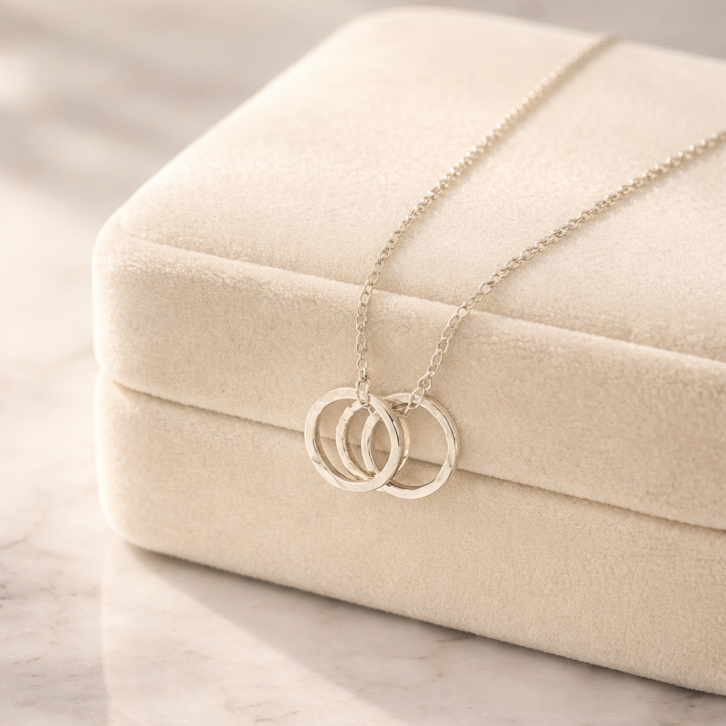 Three Hoop Silver Necklace - Lux Reve