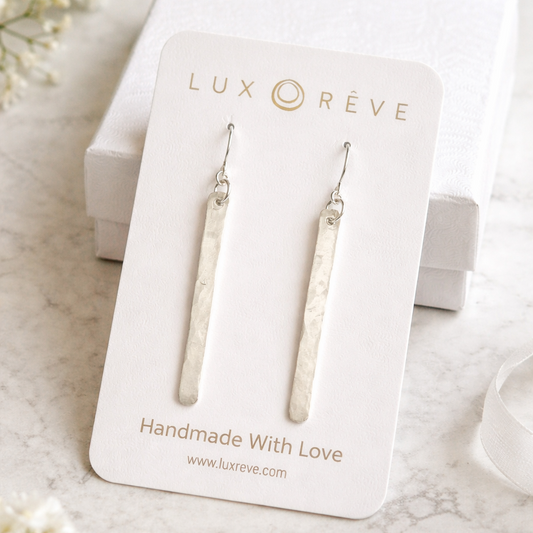 Sterling Silver Bar Earrings - Lux Reve