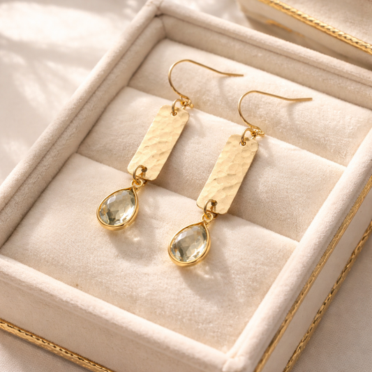 Lemon Topaz Bar Earrings
