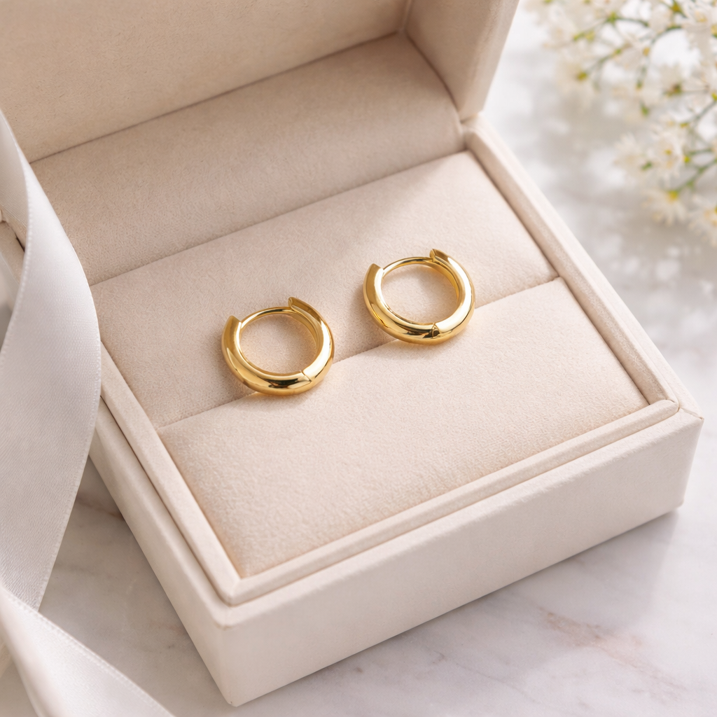 Chunky Gold Hoop Earrings - Lux Reve
