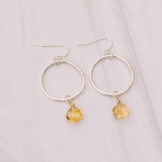 Citrine Hoop Earrings - Lux Reve