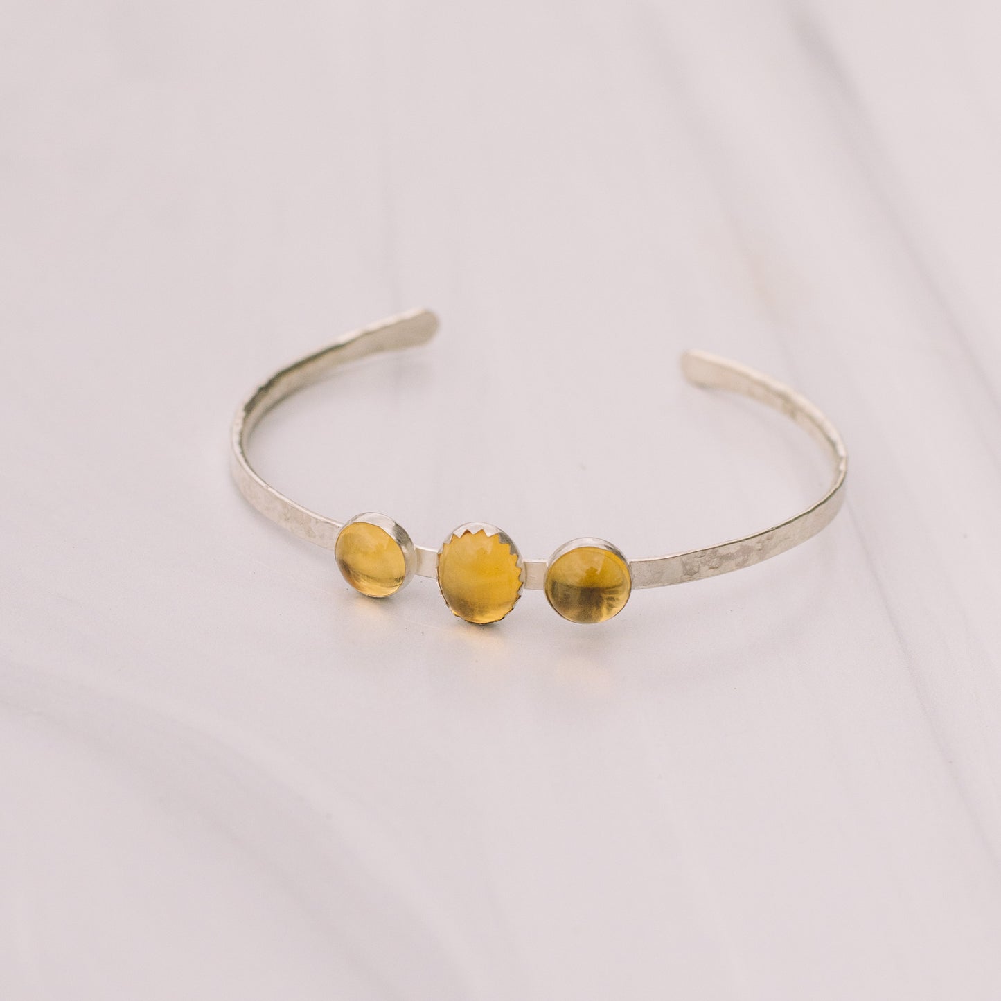 Sterling Silver Citrine Cuff Bracelet - Lux Reve