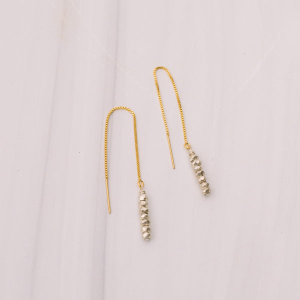Silver and Gold Threader Earrings - Lux Reve