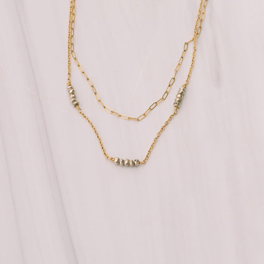 Layered Gold and Silver Beaded Necklace - Lux Reve