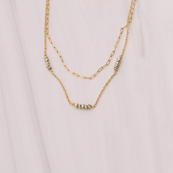 Layered Gold and Silver Beaded Necklace - Lux Reve