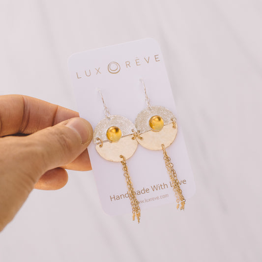 Sunrise Citrine Tassel Earrings - Lux Reve