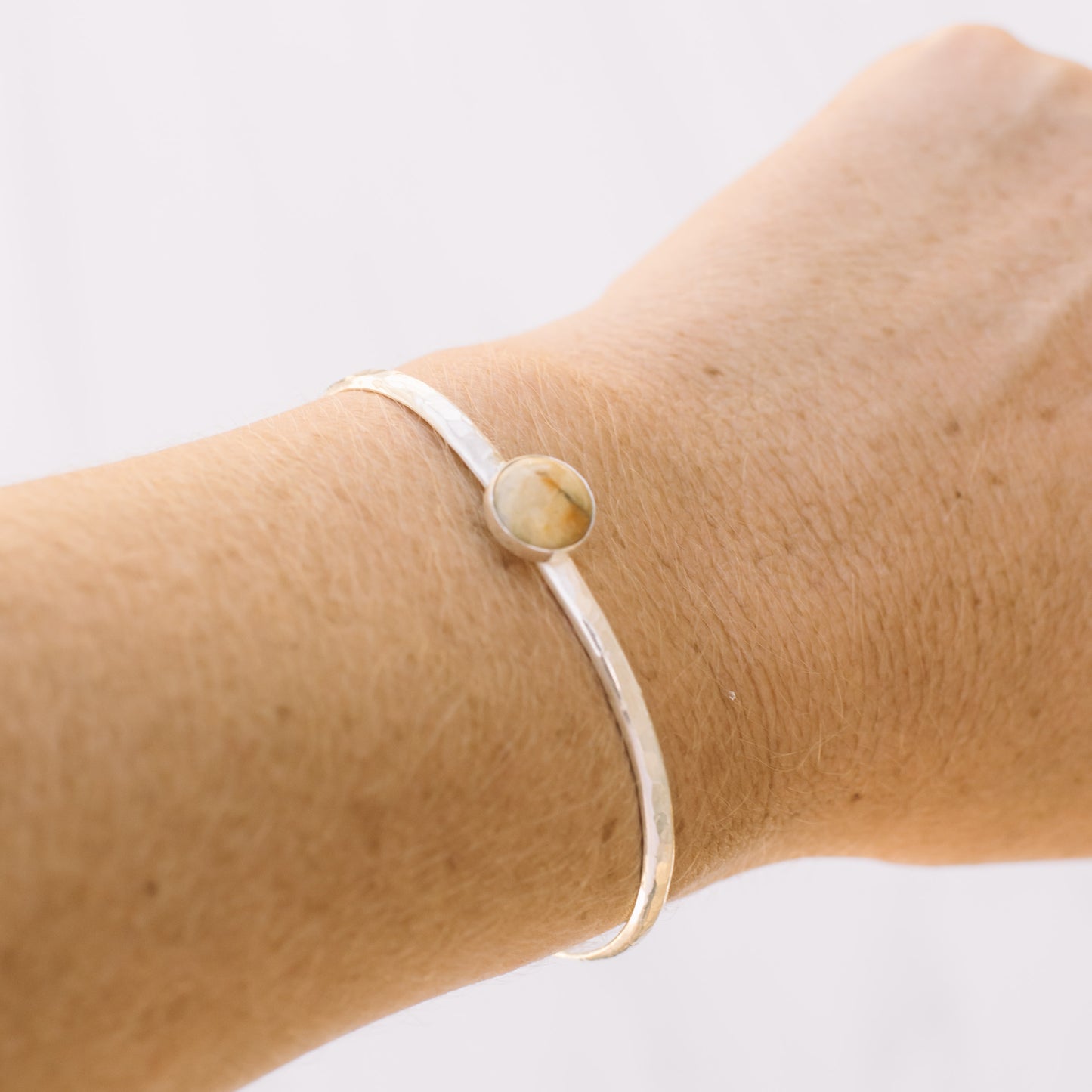 Yellow Agate Sterling Silver Bracelet - Lux Reve