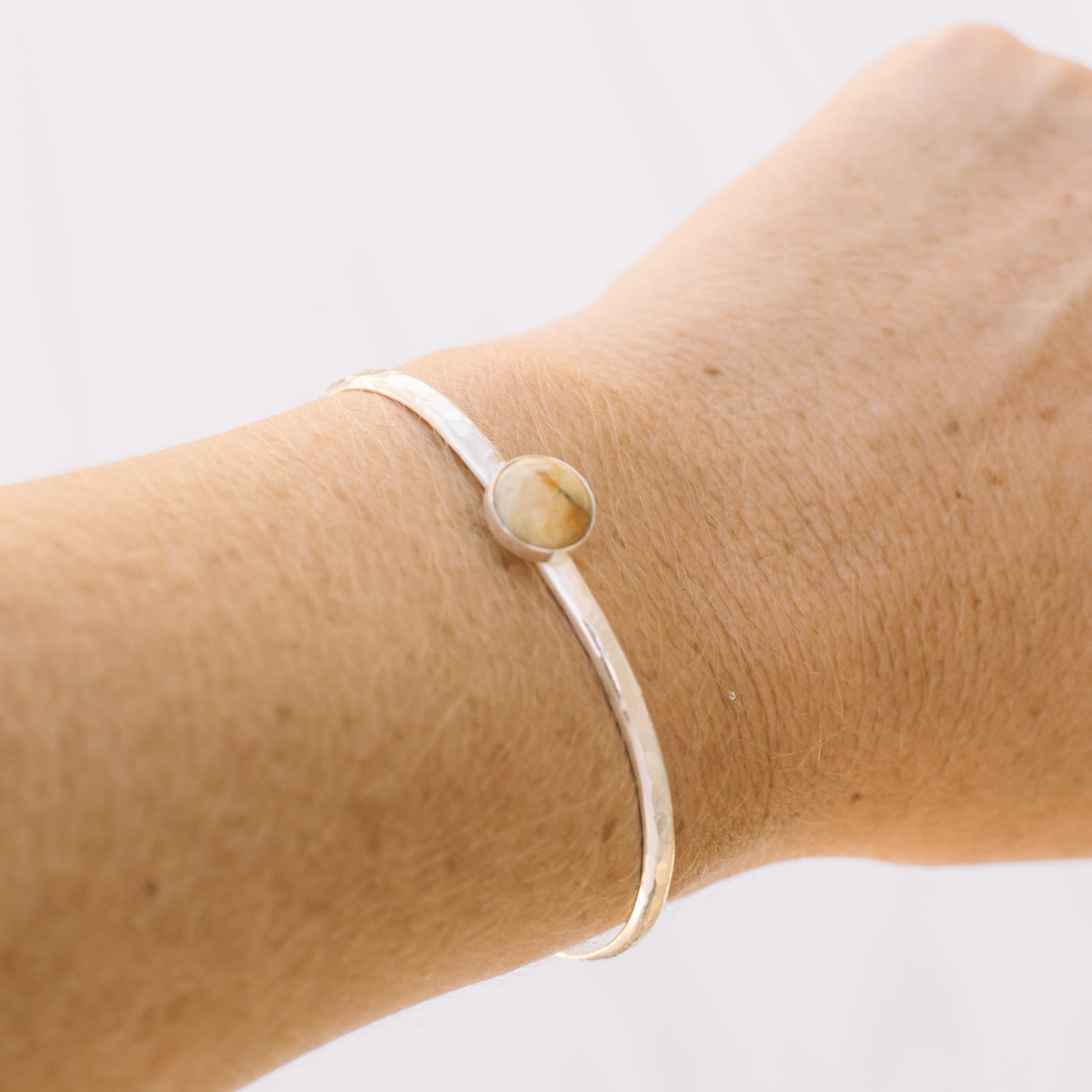 Yellow Agate Sterling Silver Bracelet - Lux Reve