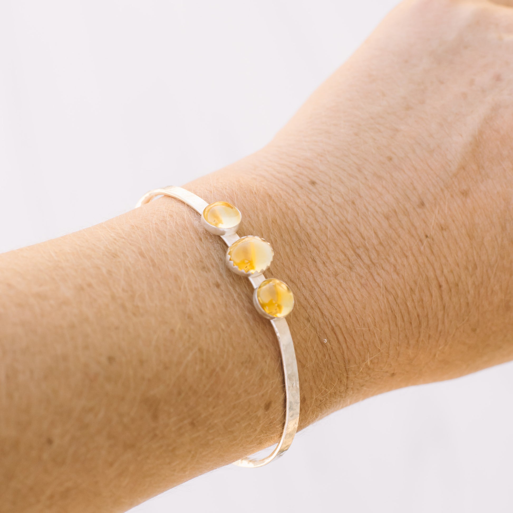 Sterling Silver Citrine Cuff Bracelet - Lux Reve