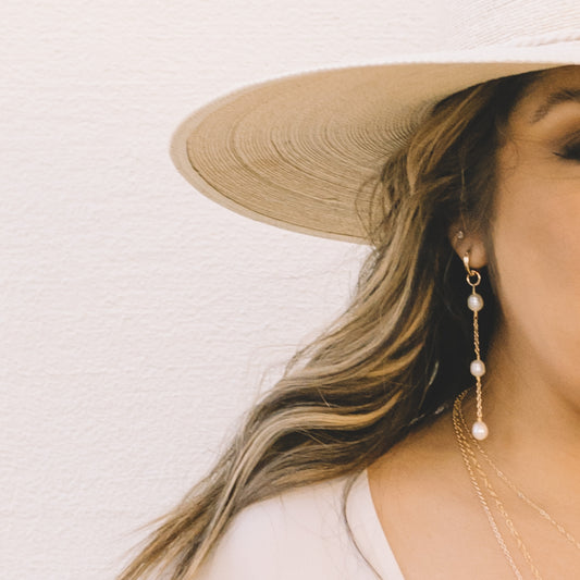 Long Pearl Earrings - Lux Reve