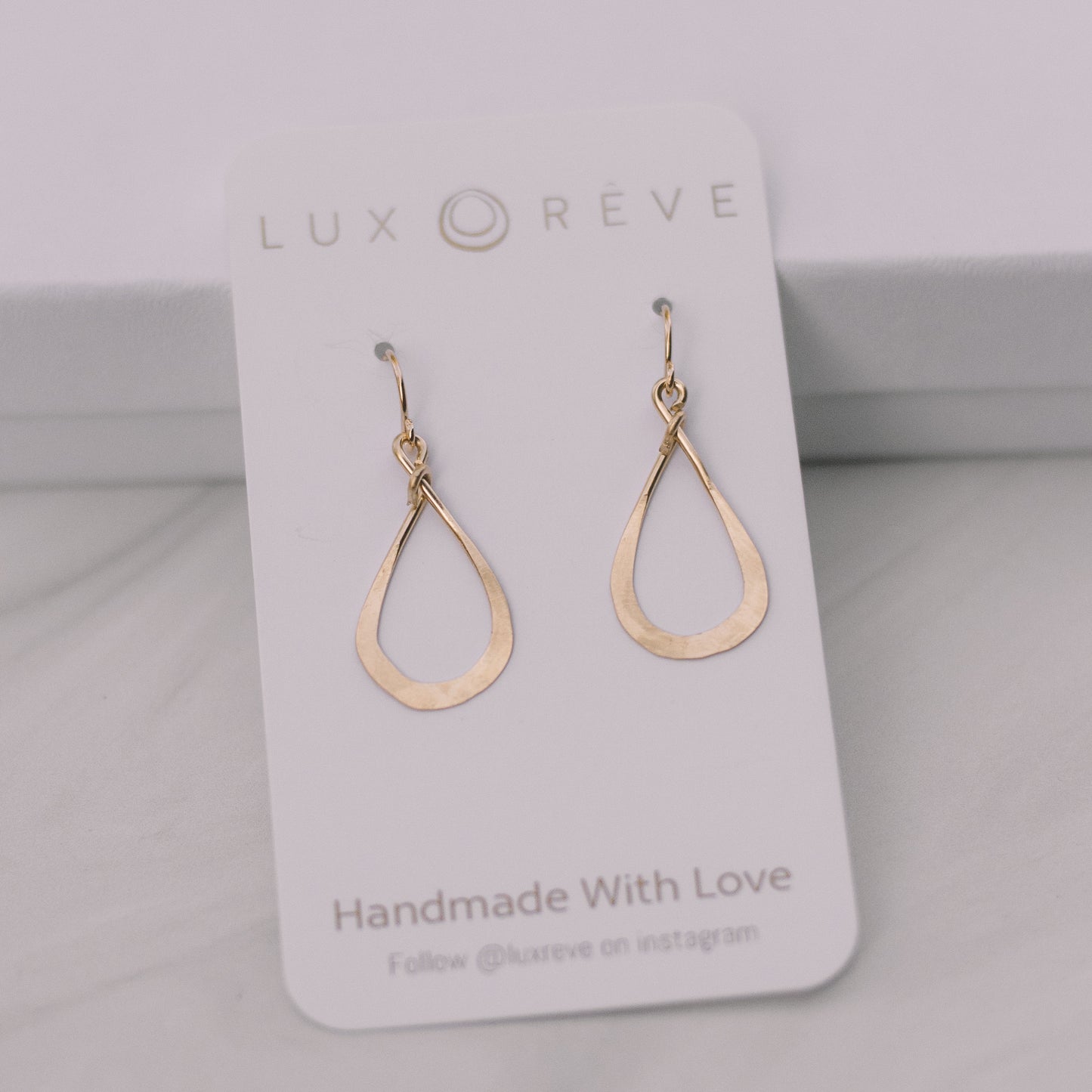 Simple Tear Drop Hoop Earrings - Lux Reve