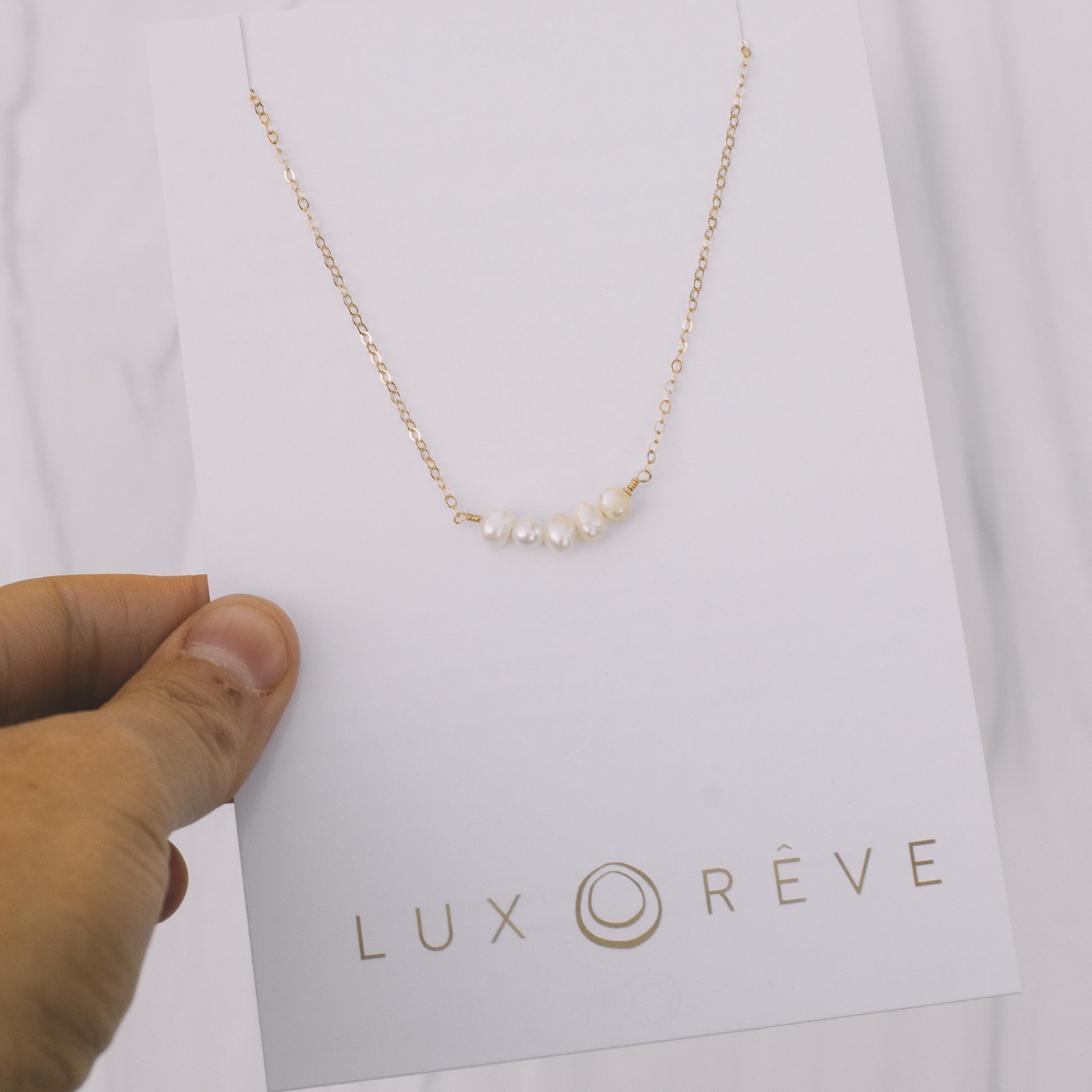 Simple Pearl Short Necklace - Lux Reve