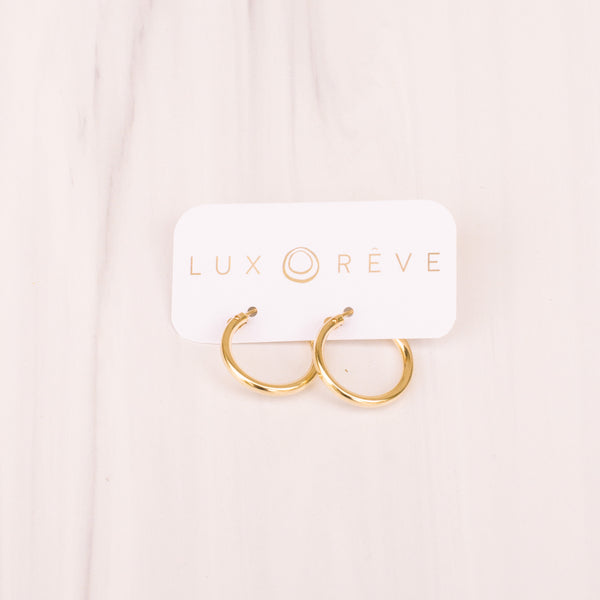 Gold Tube Hoops - Lux Reve